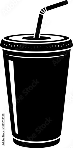 soda drink cup silhouette vector illustration