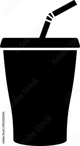 soda drink cup silhouette vector illustration