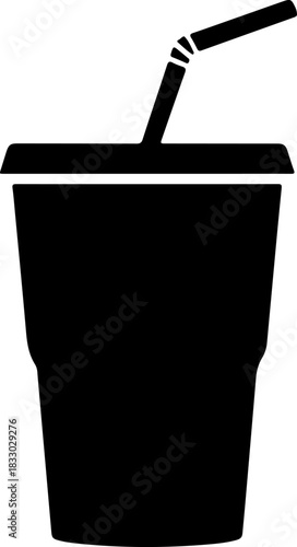 soda drink cup silhouette vector illustration