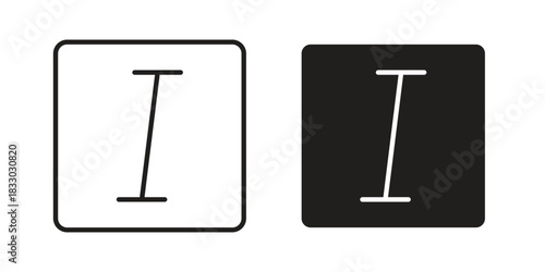 Italic button icon silhouette abstract design. vector clipart designs