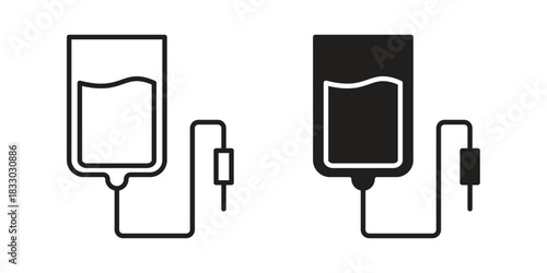 IV bag icon silhouette abstract design. vector clipart designs