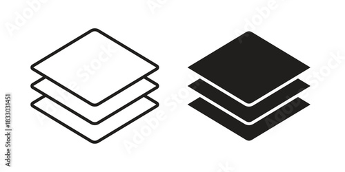 Layers icon silhouette abstract design. vector clipart designs