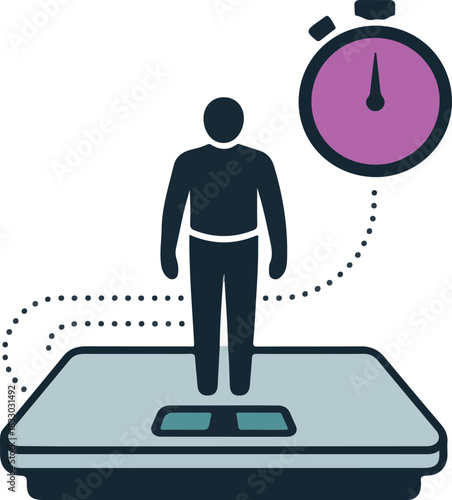 Medical examination vector showing a person undergoing a timed diagnostic procedure with a stopwatch