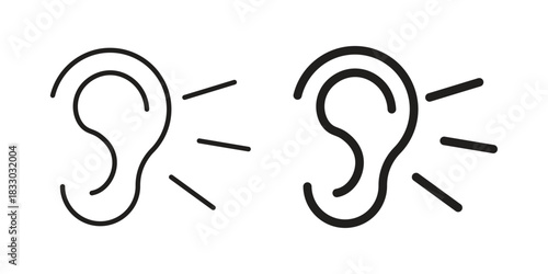 Listening icon silhouette abstract design. vector clipart designs