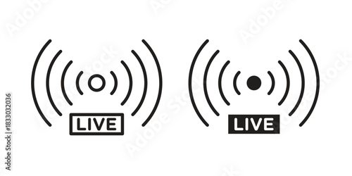 Live streaming icon silhouette abstract design. vector clipart designs
