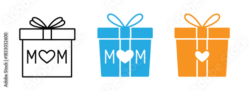 Celebrate Mom with stylish gift boxes for Mother's Day promotion .Happy Mother’s Day Silhouette Design .
