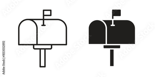 Mailbox icon silhouette abstract design. vector clipart designs