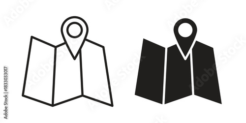 Map icon silhouette abstract design. vector clipart designs