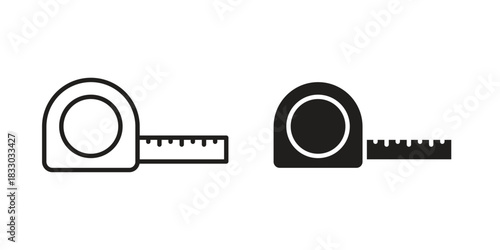 Meter tape icon silhouette abstract design. vector clipart designs