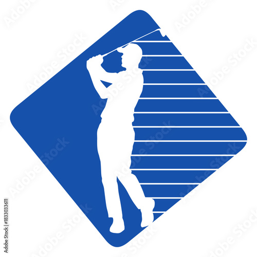 Blue golf icon player style