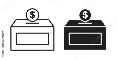 Money donation icon silhouette abstract design. vector clipart designs