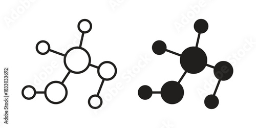 Molecule icon silhouette abstract design. vector clipart designs