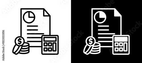 Expense Report whiteblack icon