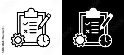 Meeting Agenda whiteblack icon