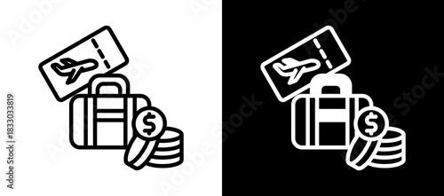 Travel Expenses whiteblack icon