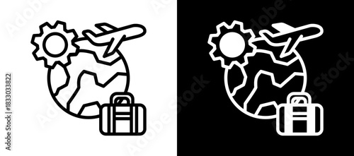 Travel Arrangements whiteblack icon