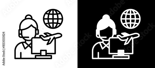 Travel Assistance whiteblack icon
