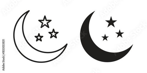Moon icon silhouette abstract design. vector clipart designs