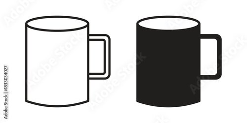 Mug icon silhouette abstract design. vector clipart designs