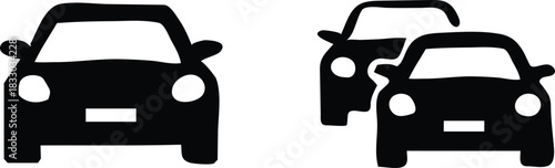 Black Car Silhouettes Transportation Concept