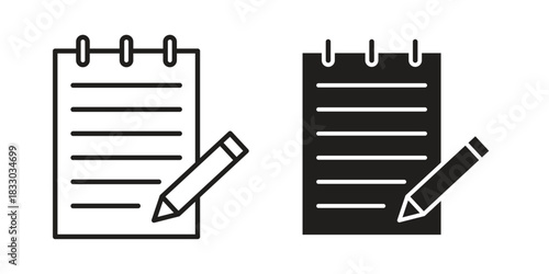 Notepad icon silhouette abstract design. vector clipart designs