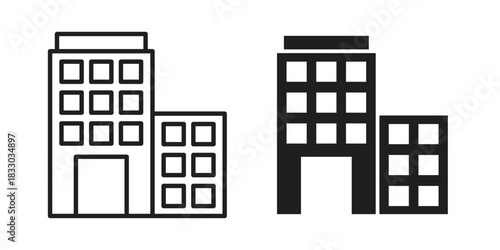 Office buildings icon silhouette abstract design. vector clipart designs