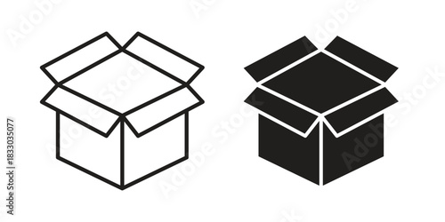 Open box icon silhouette abstract design. vector clipart designs