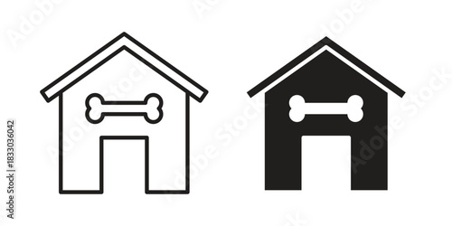 Pet house icon silhouette abstract design. vector clipart designs