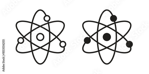 Physics icon silhouette abstract design. vector clipart designs