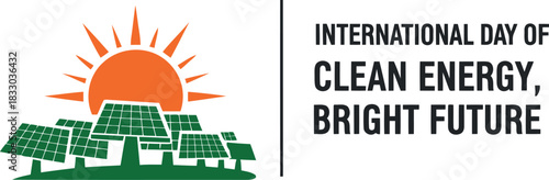 International day of clean energy, bright future illustration
