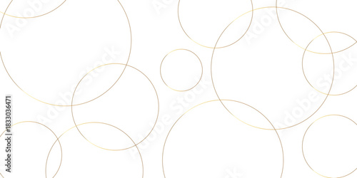 Abstract background golden circle stock line background. abstract artistic of geometric background Gold circles abstract seamless vector pattern. Minimal style white website banner, decoration Vec	