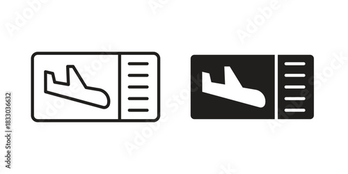 Plane Ticket icon silhouette abstract design. vector clipart designs