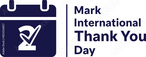 Calendar icon marking international thank you day remembrance