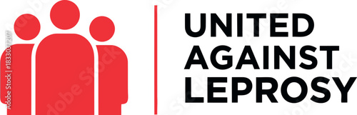 United against leprosy logo with people icon on white background