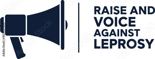 Megaphone icon for raising awareness and a voice against leprosy.