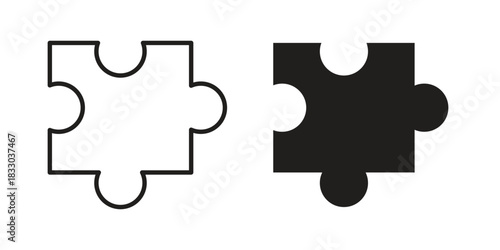 Puzzle piece icon silhouette abstract design. vector clipart designs