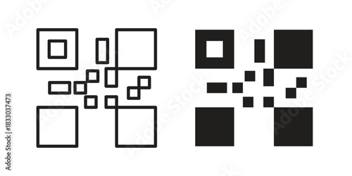 QR code icon silhouette abstract design. vector clipart designs
