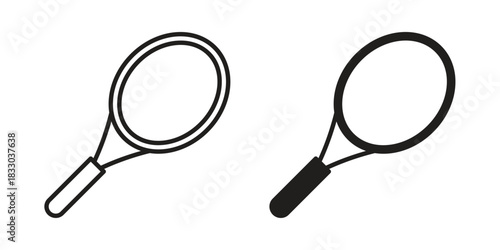 Racket icon silhouette abstract design. vector clipart designs