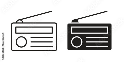 Radio icon silhouette abstract design. vector clipart designs