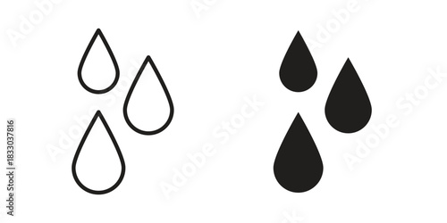 Raindrops icon silhouette abstract design. vector clipart designs