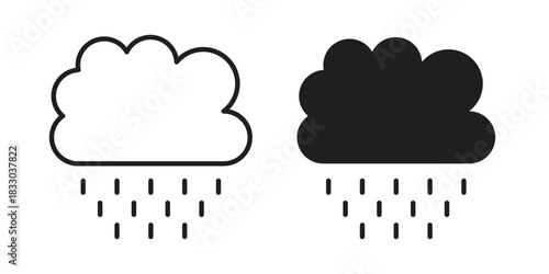 Rain icon silhouette abstract design. vector clipart designs