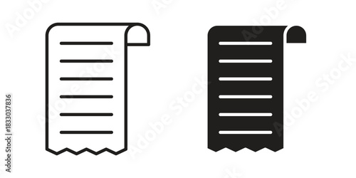 Receipt icon silhouette abstract design. vector clipart designs