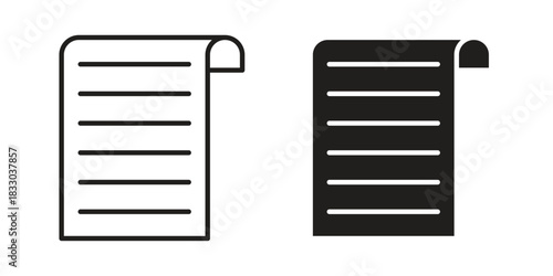 Receipt icon silhouette abstract design. vector clipart designs