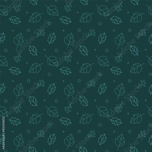 Merry Christmas banner. Christmas holly berry leaves isolated. Cute holly isolated. Vector illustration. Template.