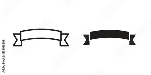 Ribbon icon silhouette abstract design. vector clipart designs