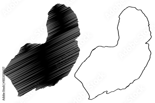 Graham Bell island (Russia, Russian Federation, Franz Josef Land archipelago) map vector illustration, scribble sketch Graham Bell map