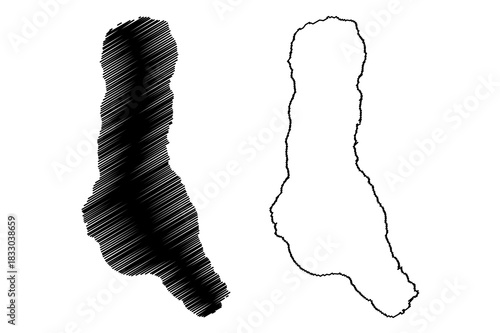 Grande Comore island (Union of the Comoros) map vector illustration, scribble sketch Grande Comore map