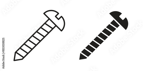 Screw icon silhouette abstract design. vector clipart designs