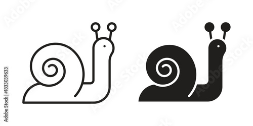 Snail icon silhouette abstract design. vector clipart designs