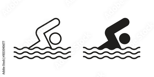 Swimming icon silhouette abstract design. vector clipart designs
